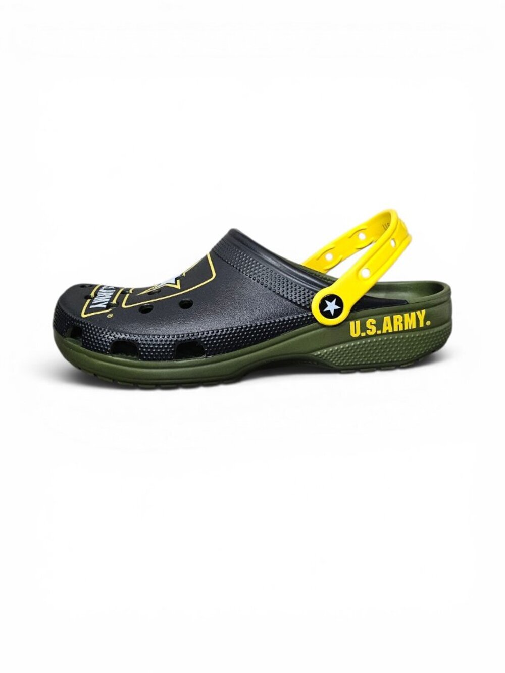 Crocs Classic US Army Clogs Slip On Water Shoe Sandal Army Green Men 9 Women 11